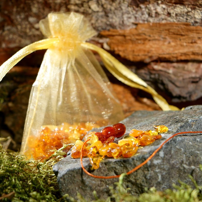 Набор для творчества 2 "Бусы коньяк", 15 гр, натуральный янтарь