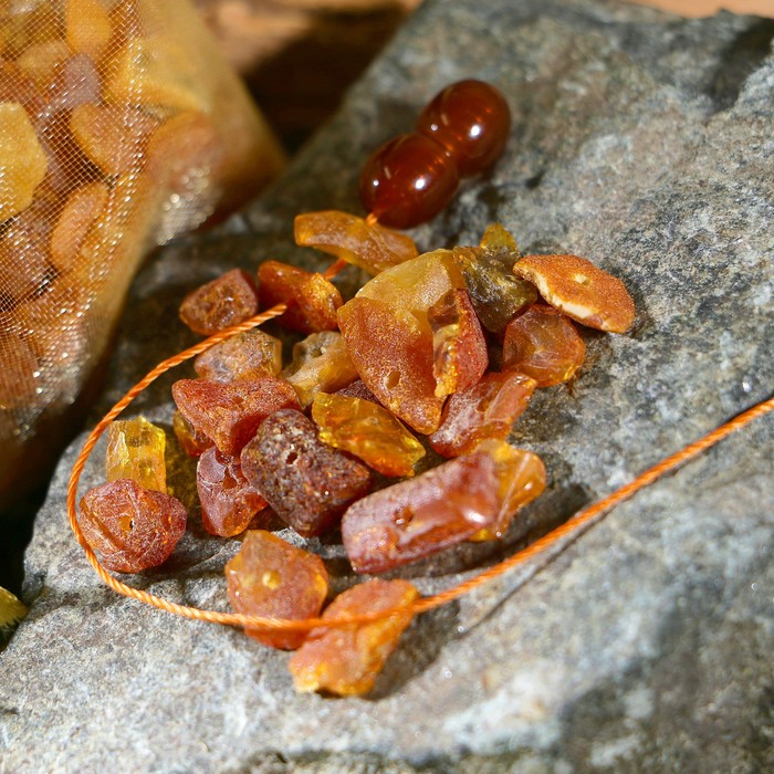 Набор для творчества 3 "Бусы", 25 гр, натуральный янтарь, дичка