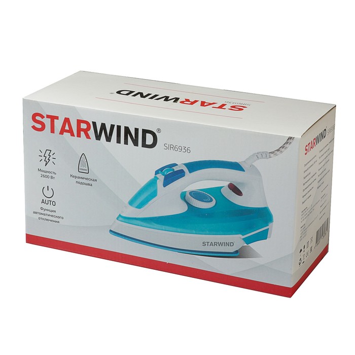 Утюг Starwind SIR6936, 2600 Вт, керамическая подошва, бирюзовый