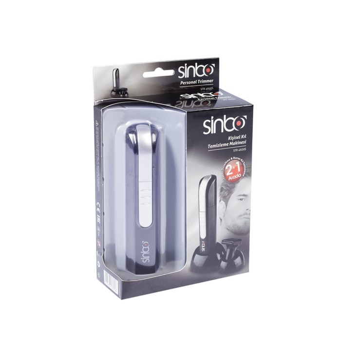 Триммер Sinbo STR 4920, 2 насадки, АКБ, красно-черный