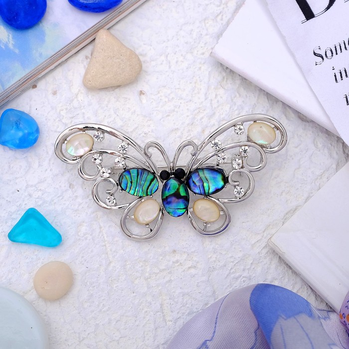 Брошь "Галиотис с перламутром" бабочка