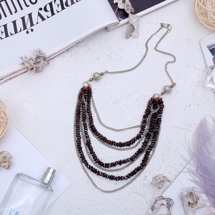 Колье "Гранат" с цепочками