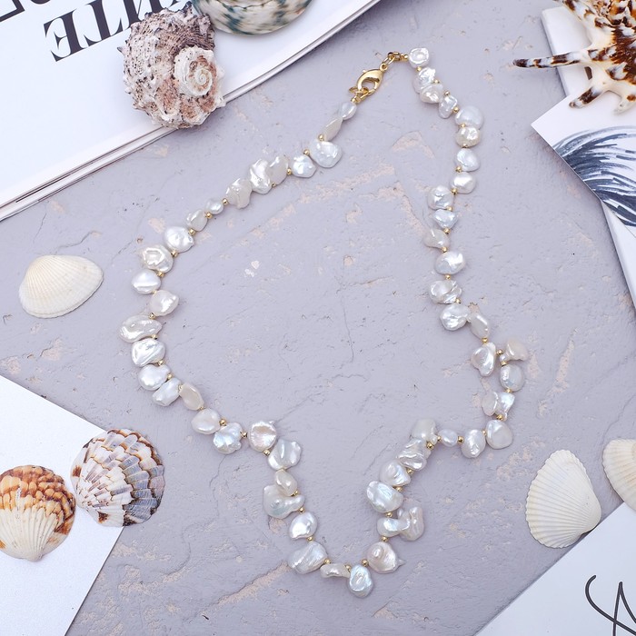 Бусы "Жемчуг Кеши" галтовка через бисер