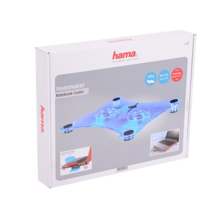 Подставка для ноутбука Hama Transparent 12093 (00012093) 17.3" 20дБ 2x 60ммFAN прозрачная