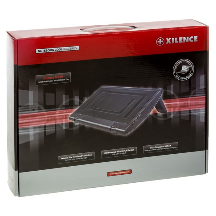 Подставка для ноутбука Xilence M600 (COO-XPLP-M600.B) 15.4" 25.3дБ 2xUSB 1x 200ммFAN черная 386936