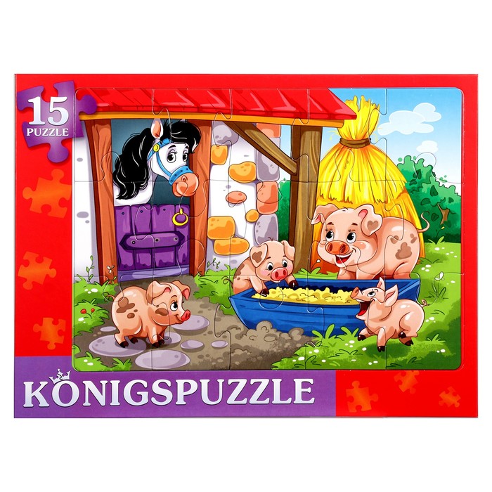 Пазл-рамка "Суперферма", 15 элементов