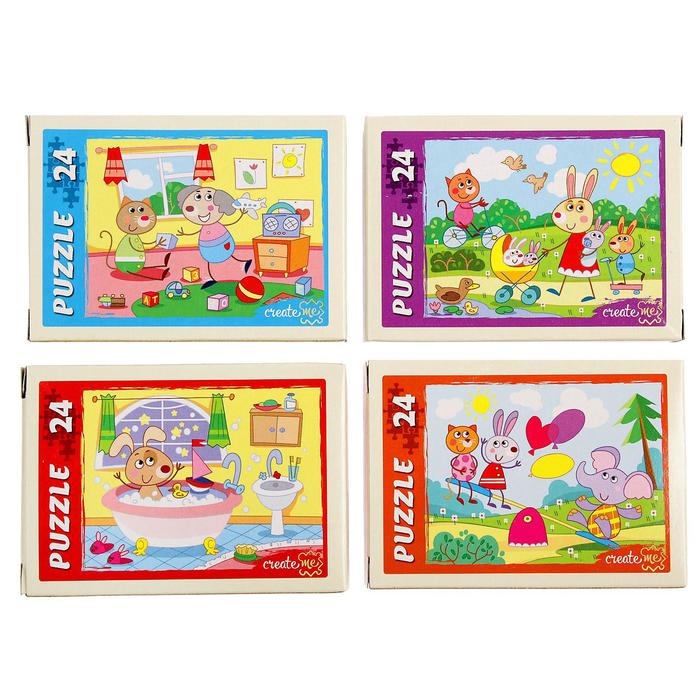 Пазл "Весёлые зверята", 24 элемента