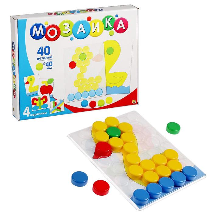 Мозаика «Собиралкин»: прозрачное поле, 4 картинки 40 фишек
