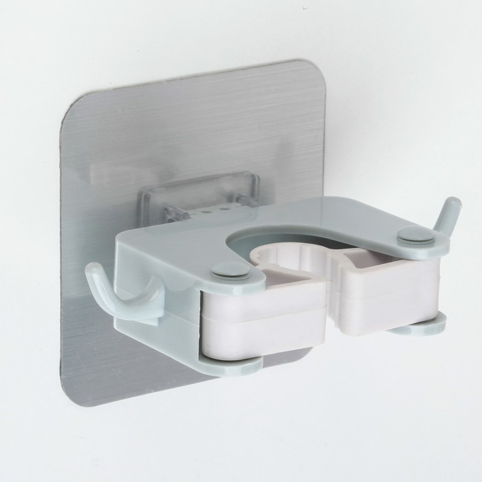 Держатель для уборочного инвентаря на липучке, цвет МИКС