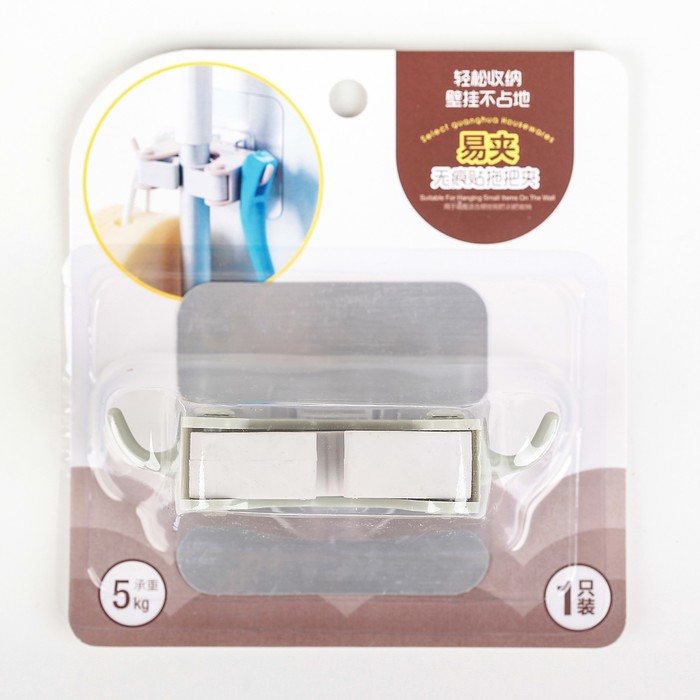 Держатель для уборочного инвентаря на липучке, цвет МИКС