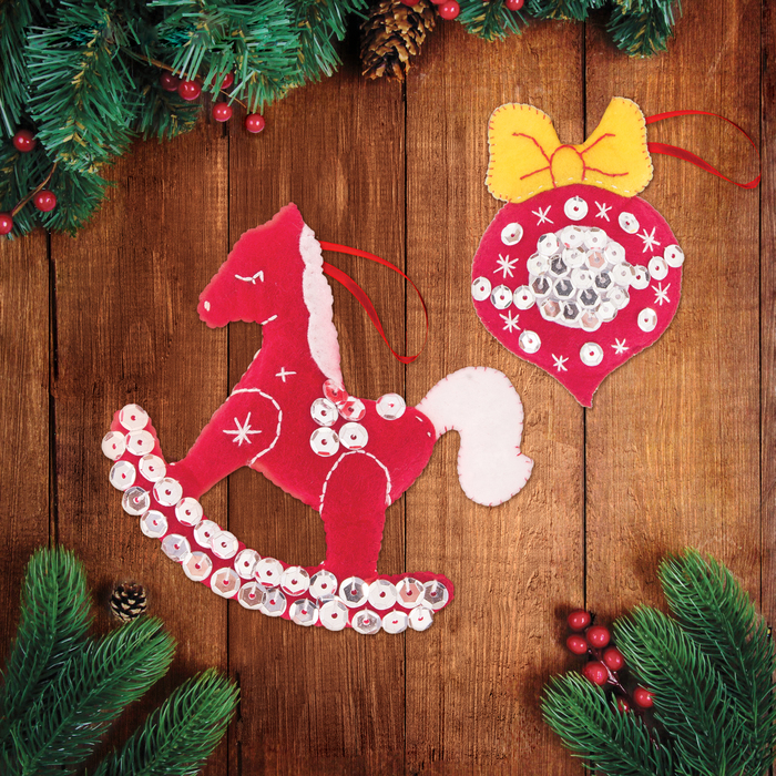 Набор для творчества для создания игрушки из фетра "Новогодние игрушки"