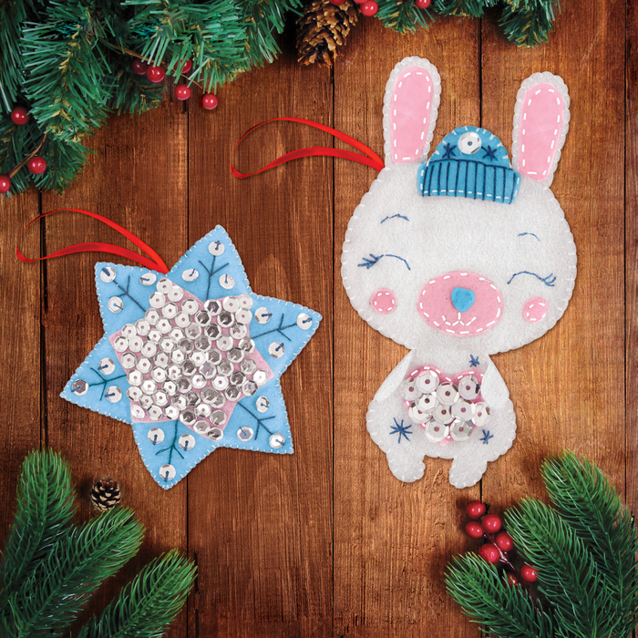 Набор для творчества для создания игрушки из фетра "Зайчик и звездочка "