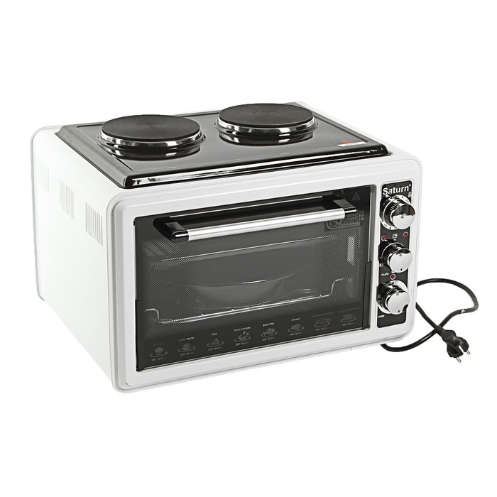 Печь электрическая Saturn ST-EC1072, 1500 Вт, 36 л, наргев 320 гр, таймер, белый Уценка