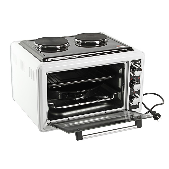 Печь электрическая Saturn ST-EC1072, 1500 Вт, 36 л, наргев 320 гр, таймер, белый Уценка