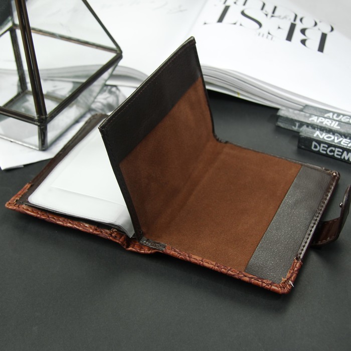 Портмоне мужское 3 в 1 для автодокументов и паспорта, 2 отдела, для карт, для монет, цвет коричневый