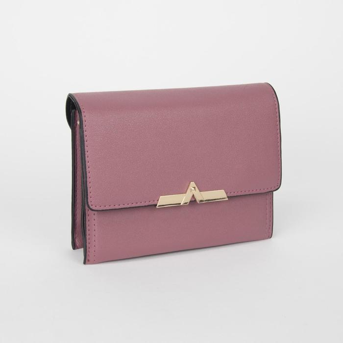 Клатч женский, 3 отдела на молнии, с ручкой, регулируемый ремень, цвет пудровый
