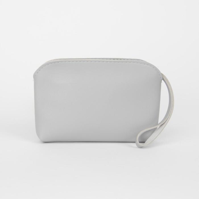 Клатч женский, отдел на молнии, с ручкой, цвет серый