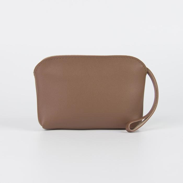 Клатч женский, отдел на молнии, с ручкой, цвет коричневый