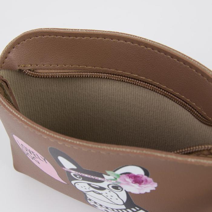 Клатч женский, отдел на молнии, с ручкой, цвет коричневый