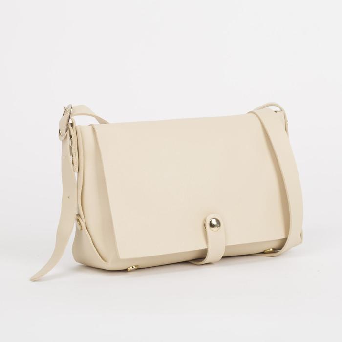 Сумка женская, отдел на молнии, регулируемый ремень, цвет бежевый