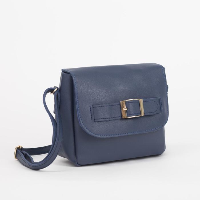Сумка женская, отдел на молнии, регулируемый ремень, цвет синий