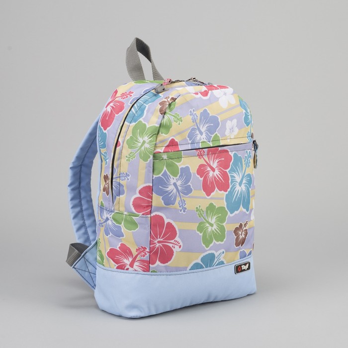 Рюкзак молодёжный, отдел на молнии, наружный карман, цвет голубой