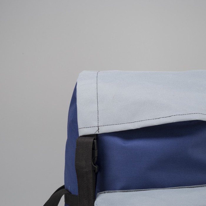 Рюкзак туристический "Дачник", отдел на шнурке, наружный карман, цвет синий/серый