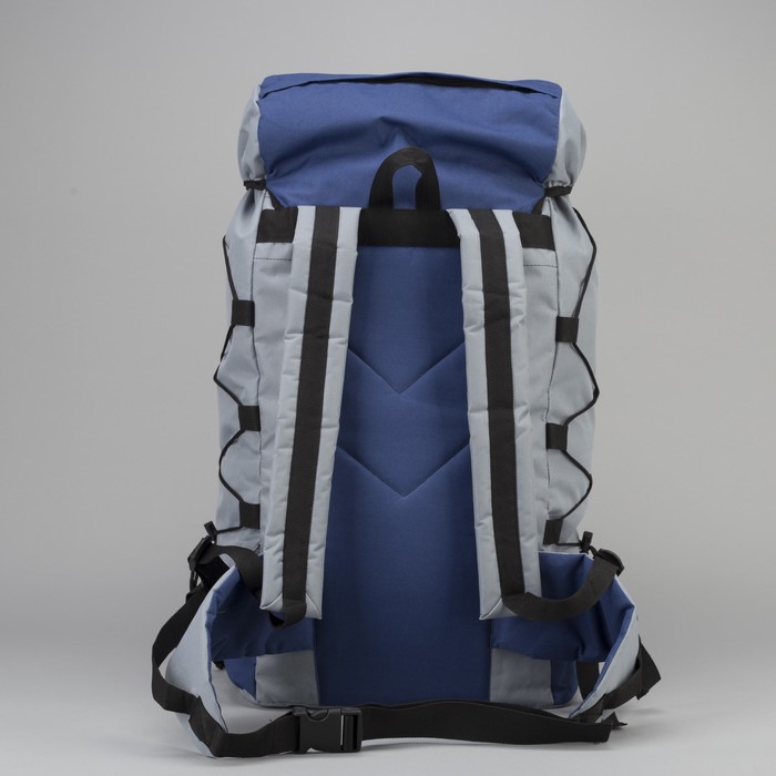 Рюкзак туристический "Турист-Универсал", 65л, отдел на шнурке, наружный карман, цвет синий/серый