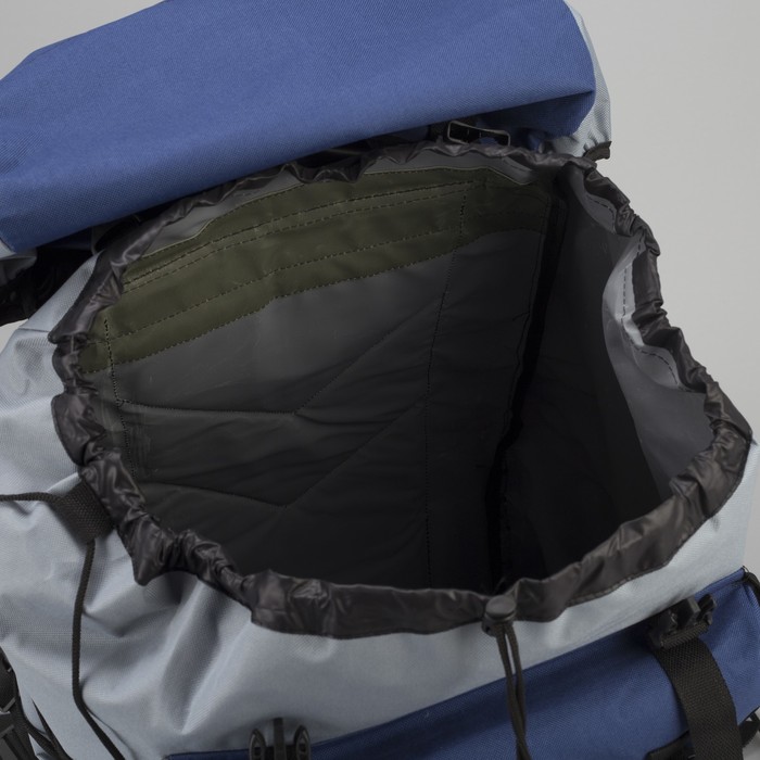 Рюкзак туристический "Турист-Универсал", 65л, отдел на шнурке, наружный карман, цвет синий/серый