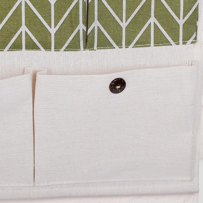 Органайзер с карманами подвесной "Зигзаг" 7 отделения 46,5х38 см, цвет зелёный