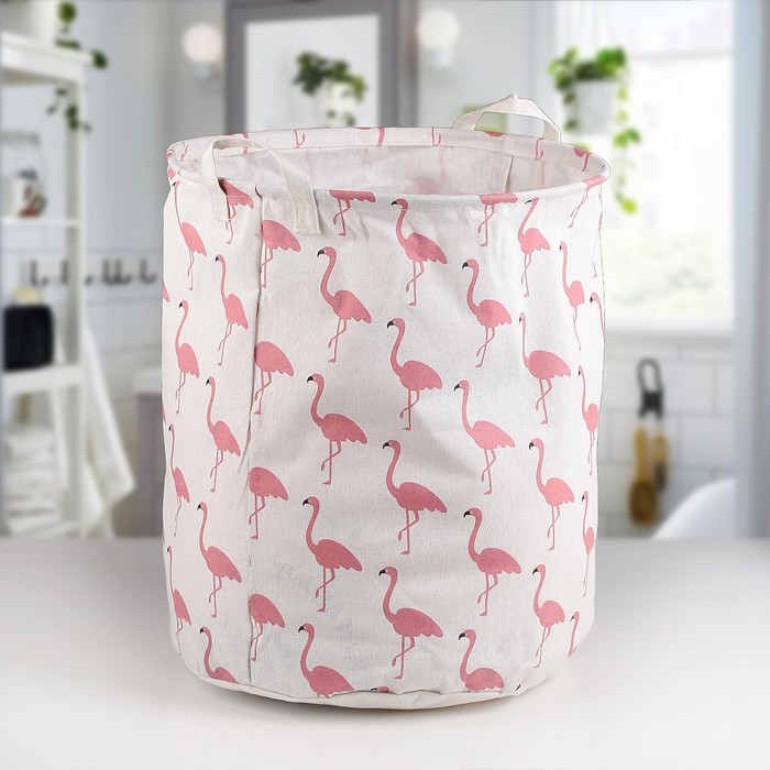 Корзина для белья "Фламинго" 35х35х60 см
