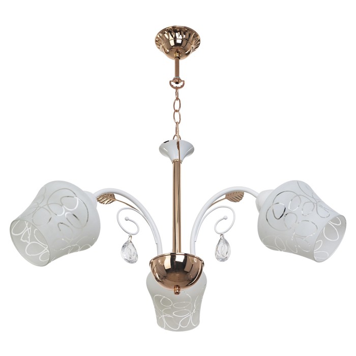 Люстра "Сантия"  3xE27 60Вт  золото-белый 62х62х60