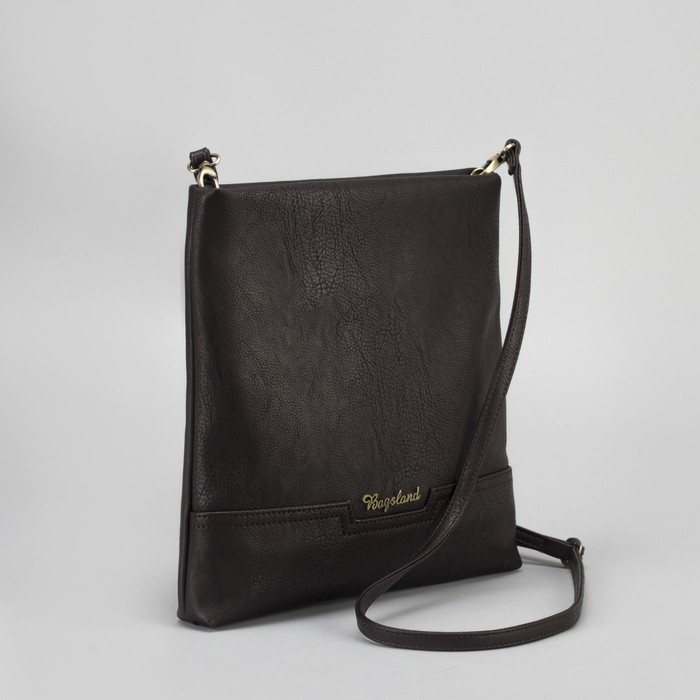 Сумка женская, отдел на молнии, наружный карман, длинный ремень, цвет коричневый