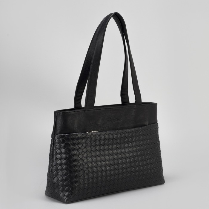 Сумка женская, отдел на молнии, наружный карман, цвет чёрный