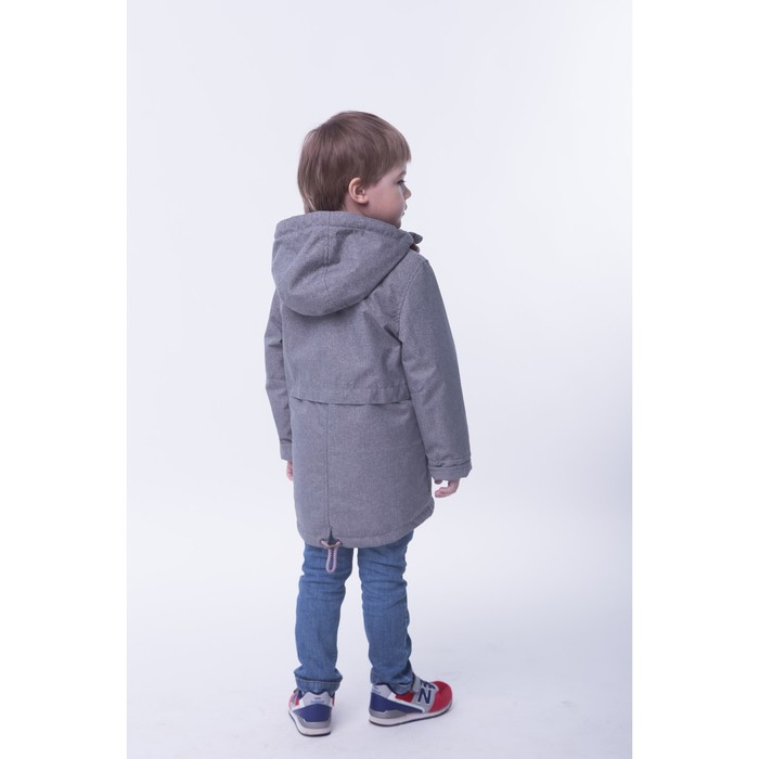 Парка для мальчика, рост 128 см, цвет серый