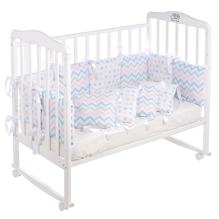 Бортики Colori, размер 30 х 30 см, 12 штук, белый, бязь