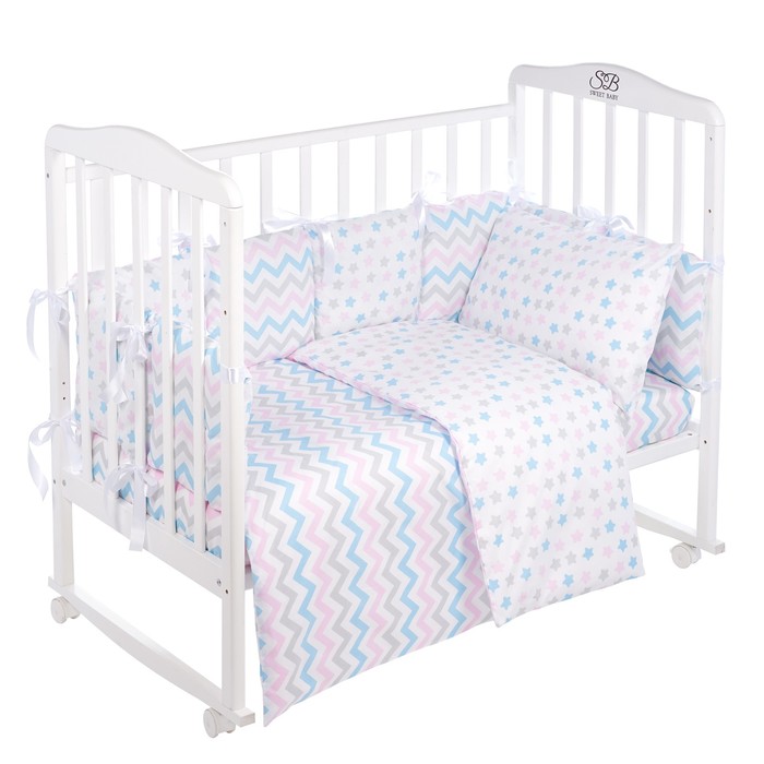 Комплект в кроватку Anastasia, 4 предмета, белый, поплин