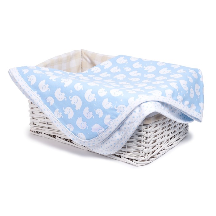 Плед детский Tenero, размер 80 х 100 см, принт голубой/белый, интерлок