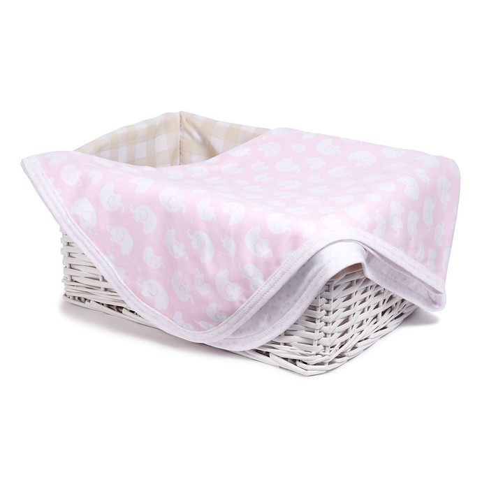 Плед детский Tenero, размер 80 х 100 см, принт розовый/белый, интерлок