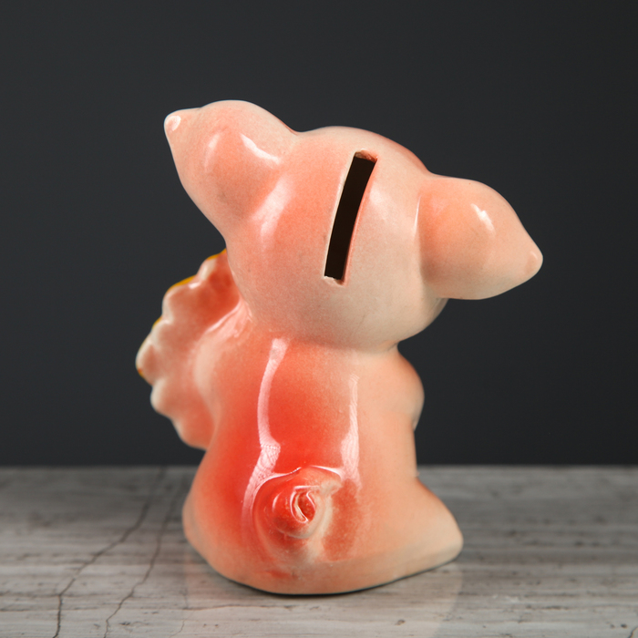 Копилка "Свинка с подсолнухом" 11 см