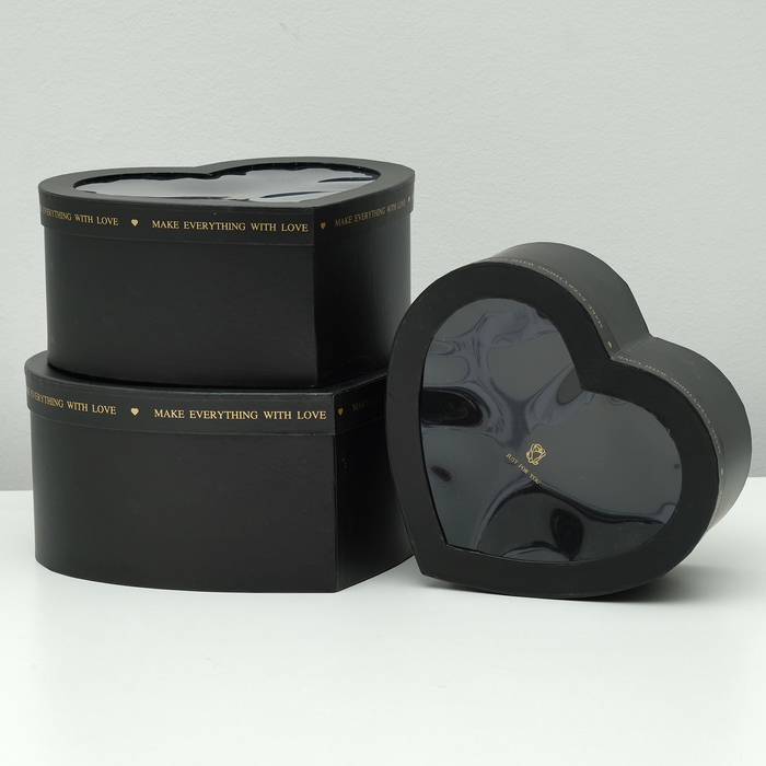 Набор коробок 3в1 с окном, 31 х 28 х 14,5 - 26 х 24 х 11 см