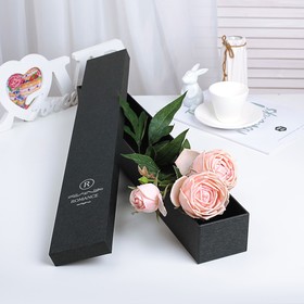 Коробочка подарочная под цветы Romance, черная, 60х9х7 см