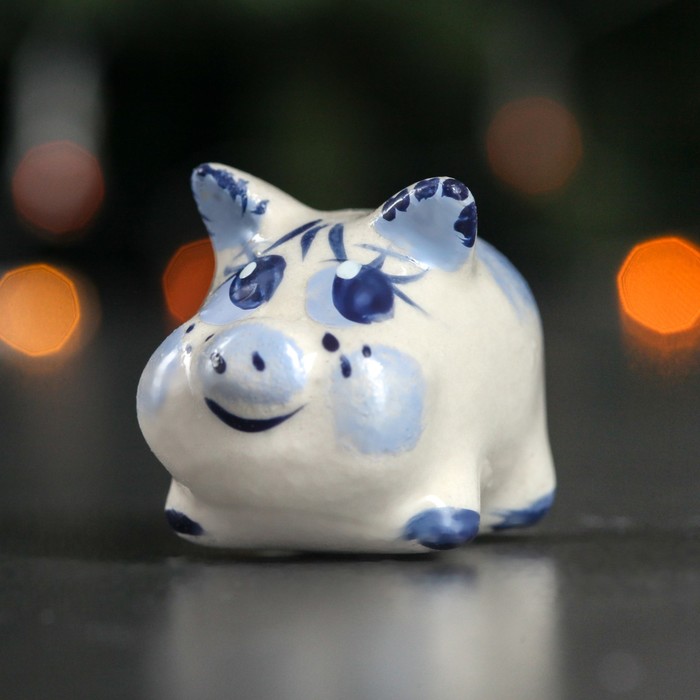 Сувенир "Поросенок" гжель 4*3 см