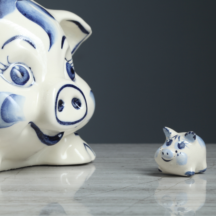 Сувенир "Поросенок" гжель 4*3 см