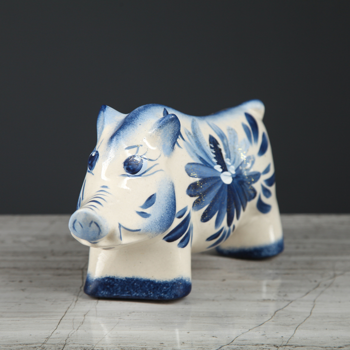 Копилка "Кабанчик" большой гжель 18*11 см