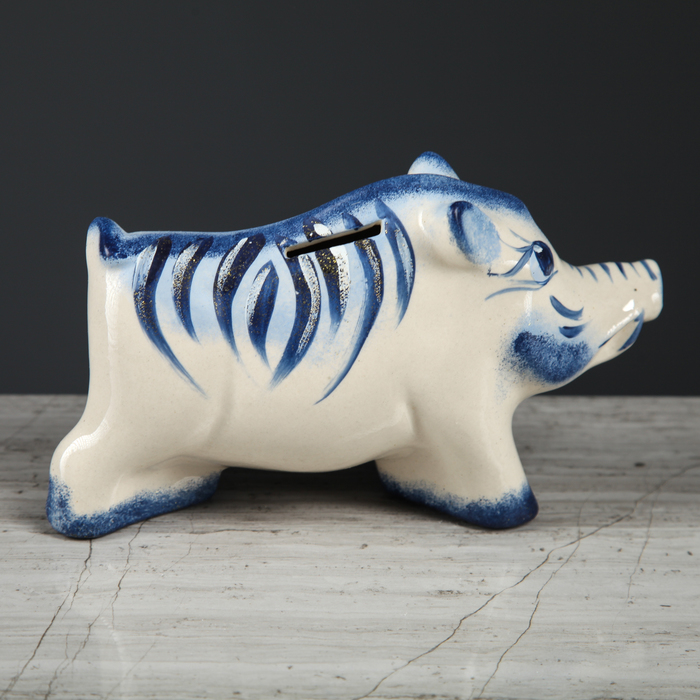 Копилка "Кабанчик" большой гжель 18*11 см