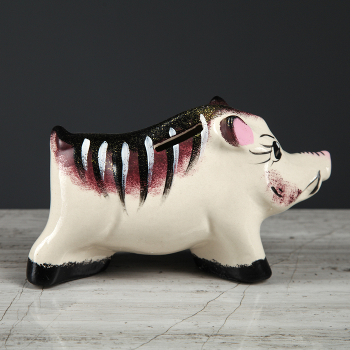 Копилка "Кабанчик" большой цветы 18*11 см