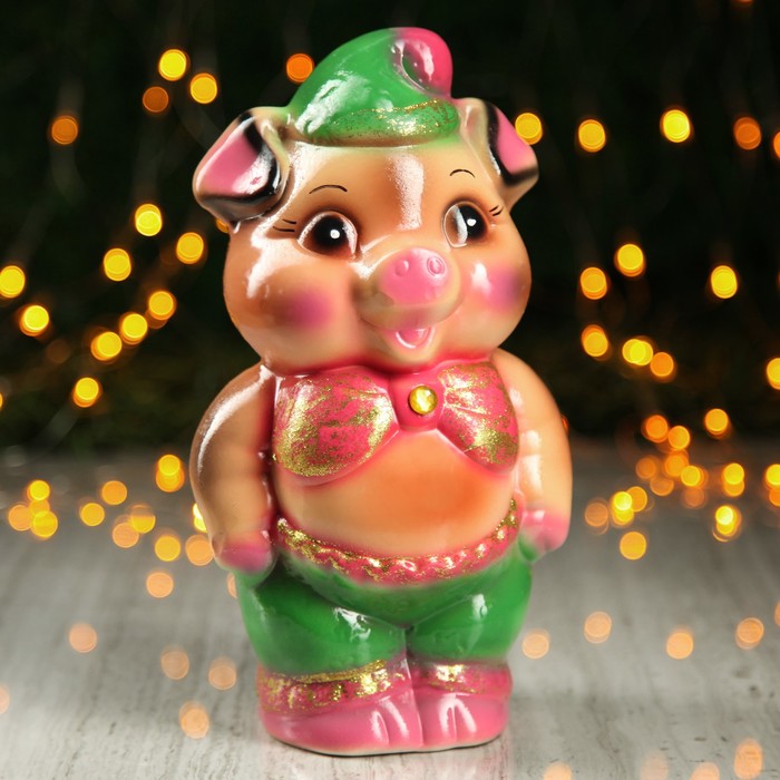 Копилка "Свинка Малыш" бежевый глянец