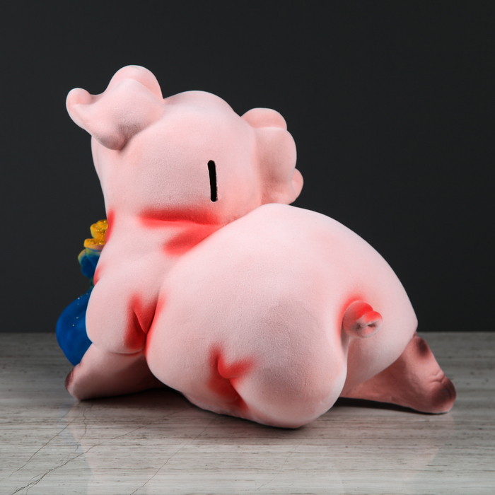 Копилка "Свинья с мешком" флок, микс