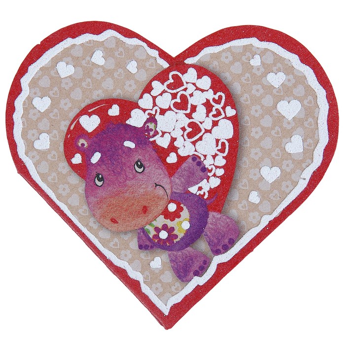 Валентинка &quot;Бегемот&quot;, крафт бумага